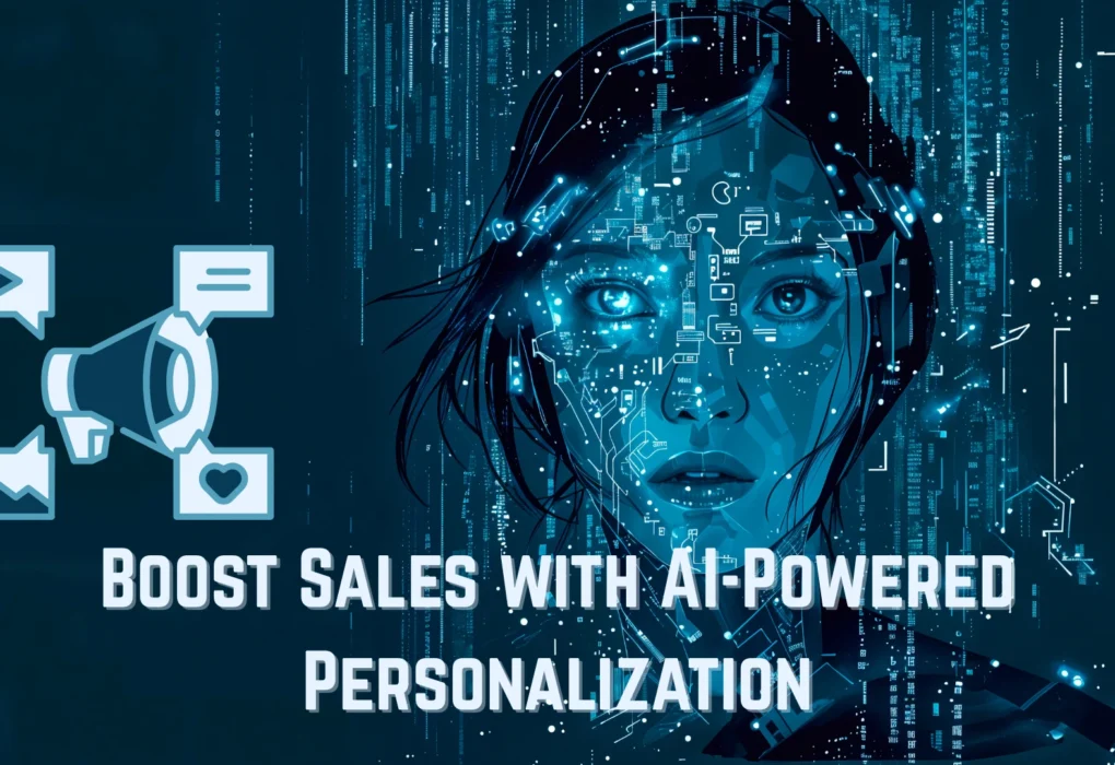 Illustration of AI technology optimizing personalized marketing campaigns with data and customer targeting visuals